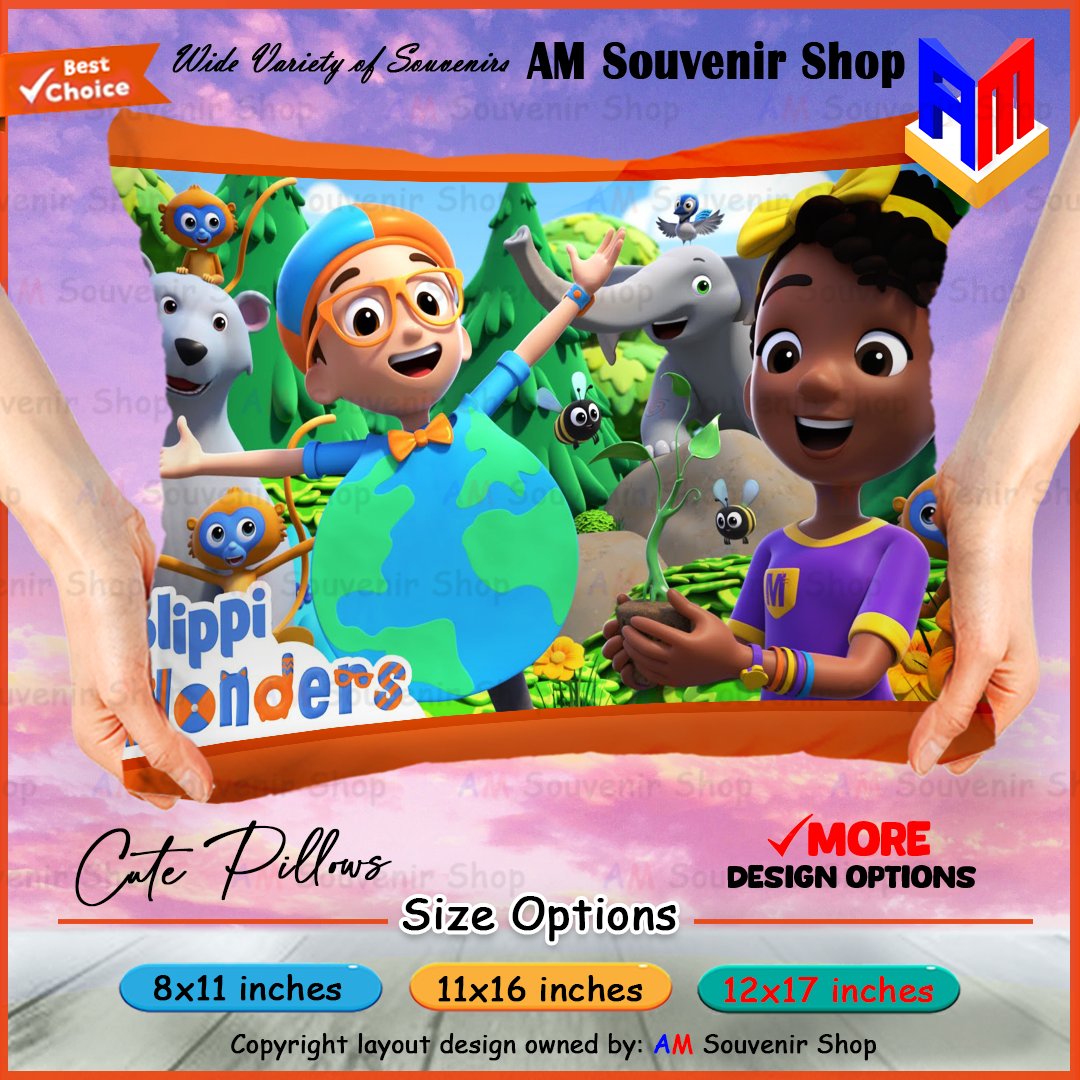 Meekah and Blippi Wonders Soft Pillow - Rectangle