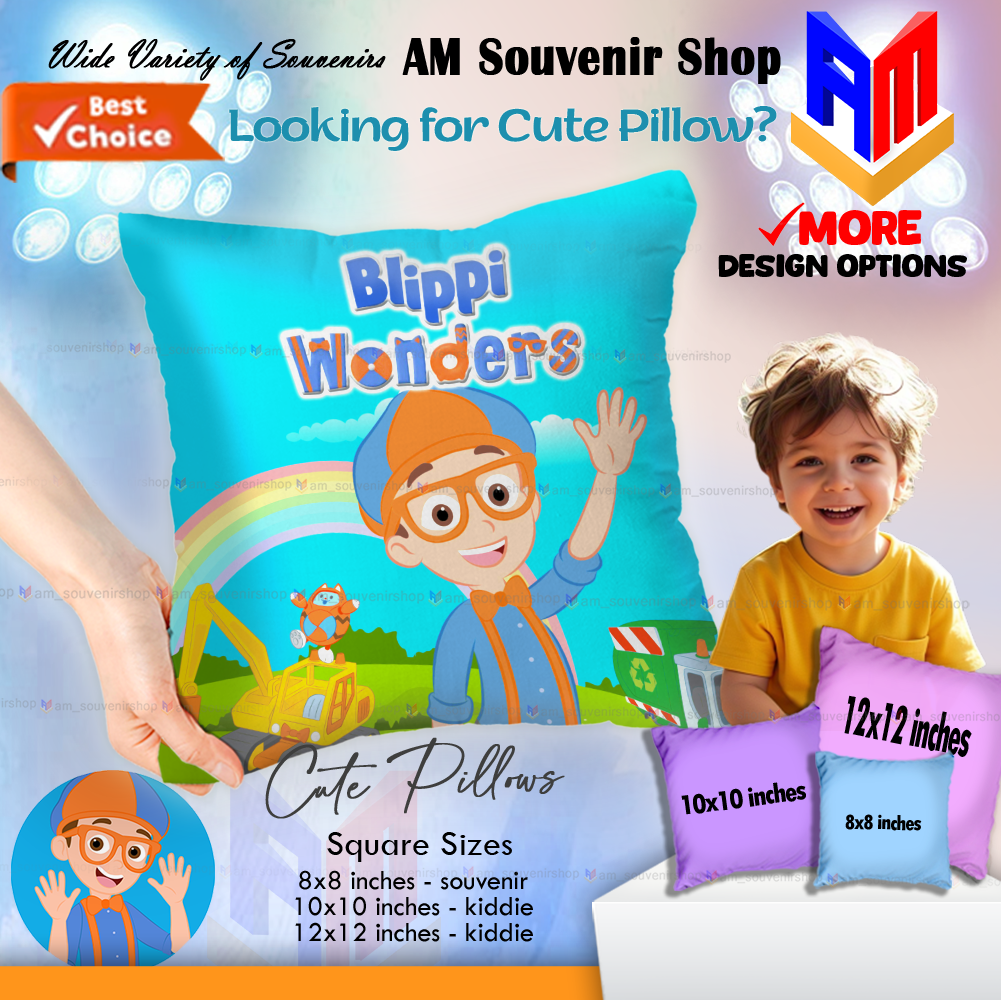 Blippi Wonders Pillow Souvenir / Soft Kids Pillow / Party Giveaway Gift / AM Souvenir Shop