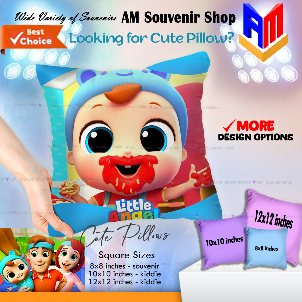 Little Angel Theme Design for Birthday, Christening, Baby Shower | Gifts - Giveaways - Souvenirs | Plush Fluffy Soft Pillow | Mini Pillow