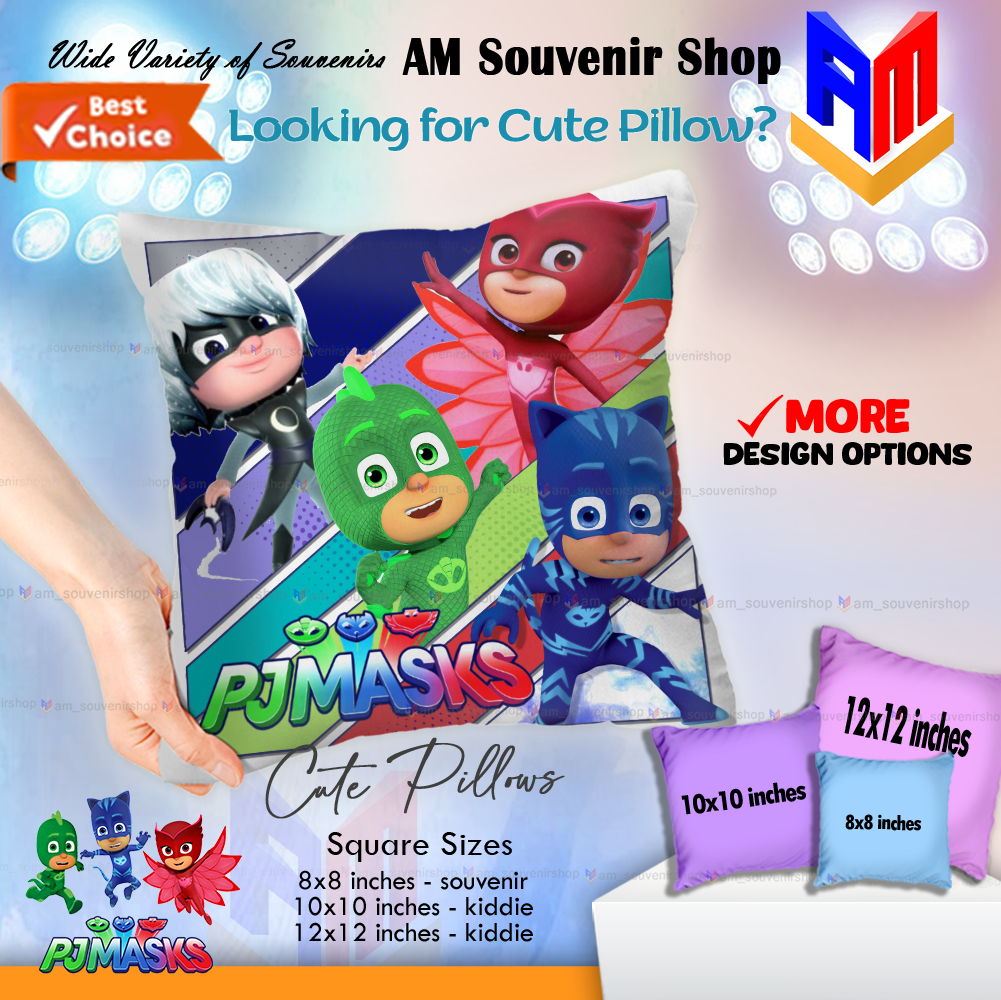 PJ Masks Themed Kids Pillow | Soft & Cuddly Party Favor 🎉 | Birthday Giveaway Gift 🎁 | Cartoon Throw Pillow | AM Souvenir Shop 💙