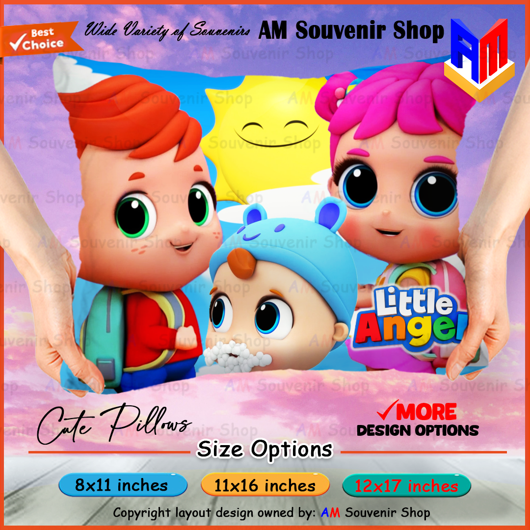 Little Angel Fluffy Soft Pillow - Rectangle