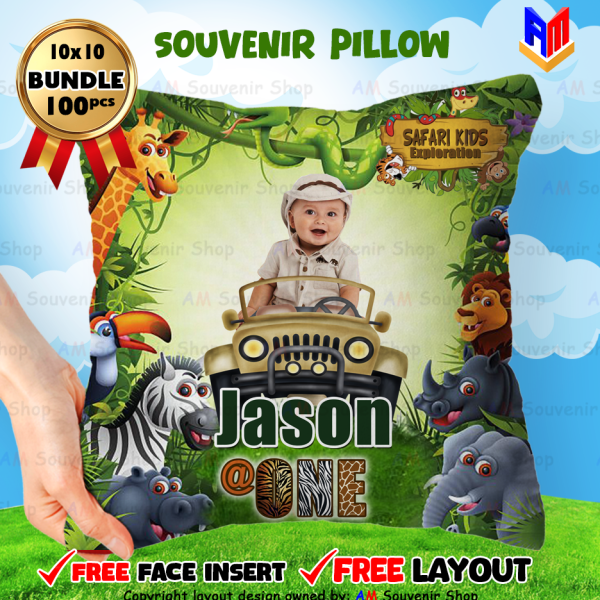 Safari Pillow- Birthday Bundle 100pcs 10x10 inches with FREE Tarp 4x4feet