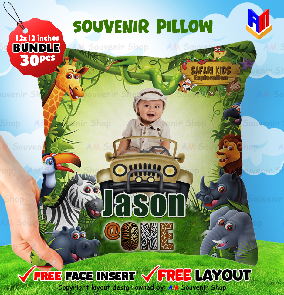 SAFARI Pillow - Birthday Bundle 30pcs 12x12 inches with FREE Tarp 3x3feet