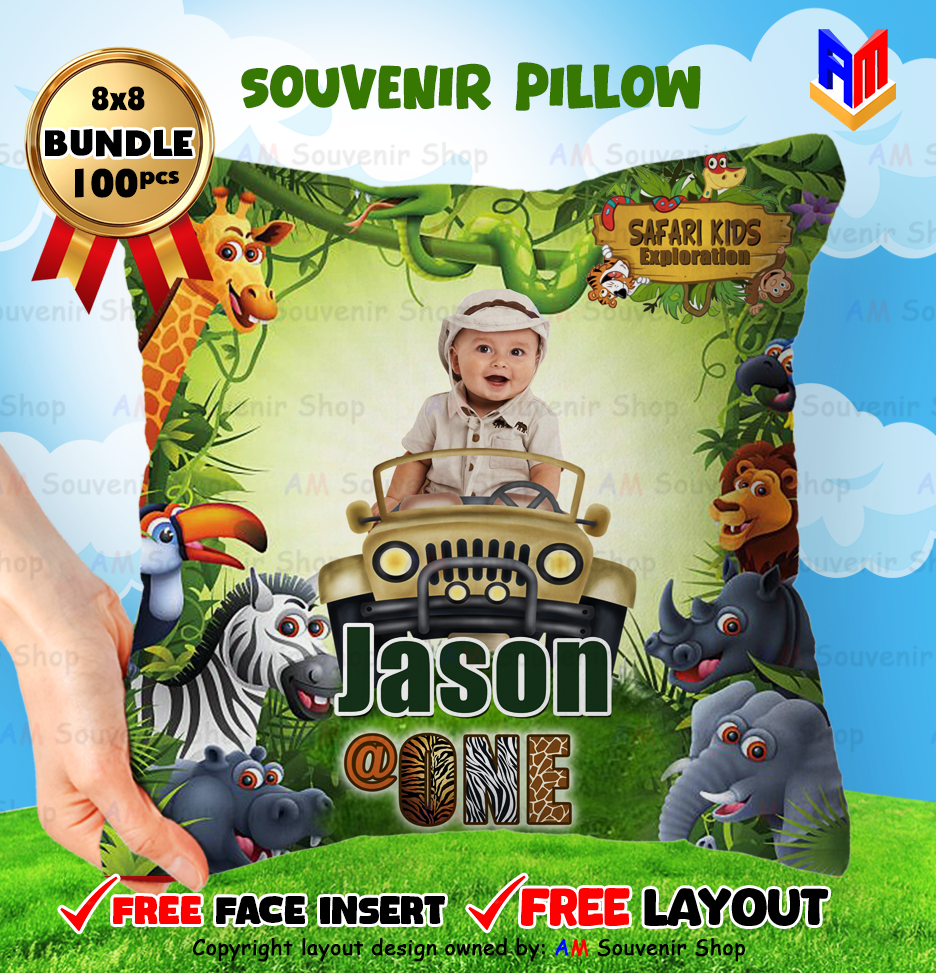 Safari Pillow - Birthday Bundle 100pcs 8x8 inches with FREE Tarp 3x3feet