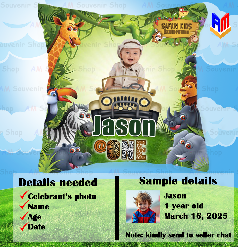 Safari Pillow - Birthday Bundle 50pcs 8x8 inches with FREE Tarp 3x3feet - Image 2