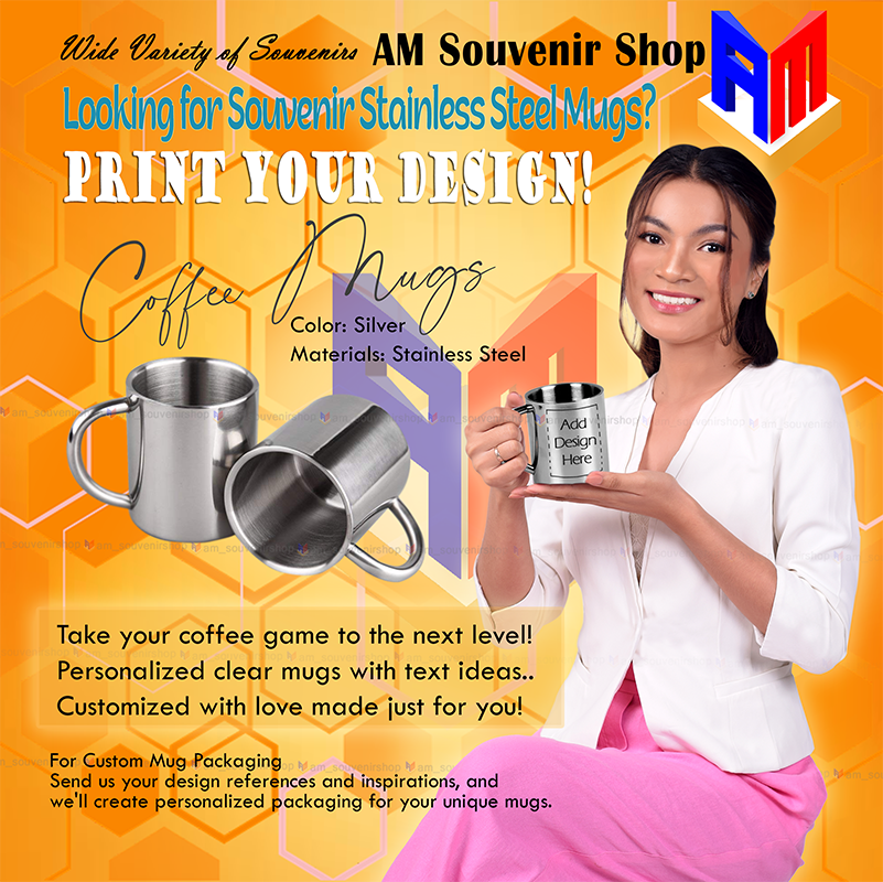 Silver Mug • Personalized Stainless Steel Mug • Custom Name & Photo Coffee Cup (No Lid)