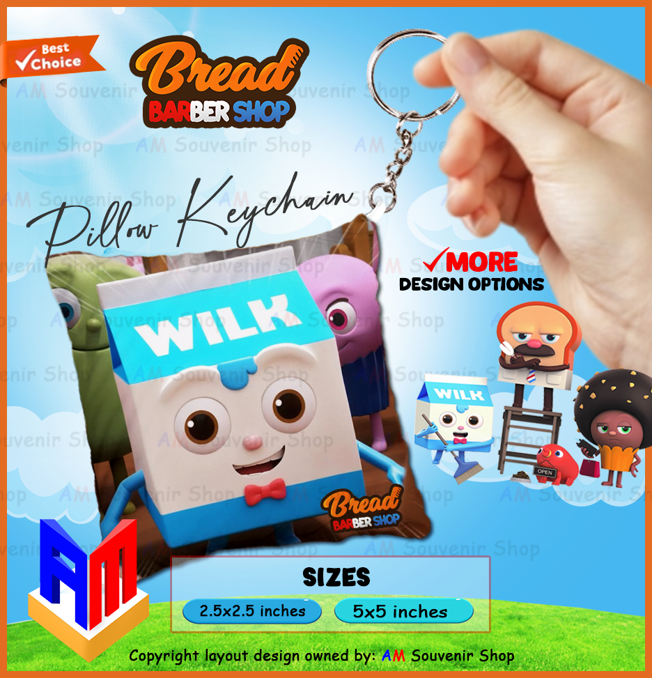 🌟🎁 Mr. Bread Wilk & Choco Plush Pillow Keychain – Cute Cartoon Backpack Bag Charm Souvenir Gift for Kids 🎒🧸💖