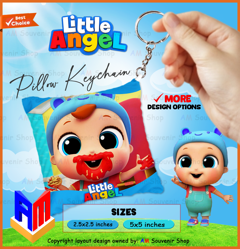✨ Little Angel Plush Pillow Keychain for Kids – Cute Cartoon Backpack Bag Charm Souvenir Gift 🎒🧸💖