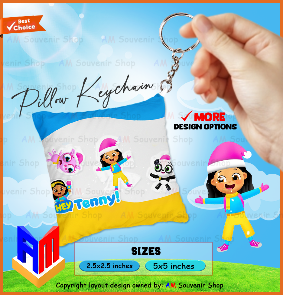 🌟🧸 Hey Tenny Plush Pillow Keychain – Cute Cartoon Backpack Bag Charm Souvenir Gift for Kids 🎒💖🎀✨