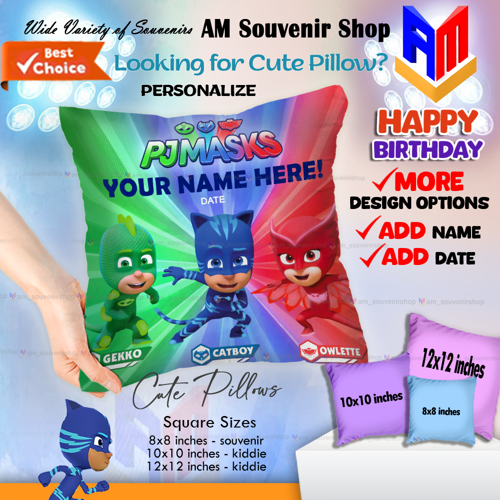 PJ Masks Themed Kids Pillow | Personalized Name or Photo | Soft Cuddly Birthday Party Favor Giveaway ???? - Image 2