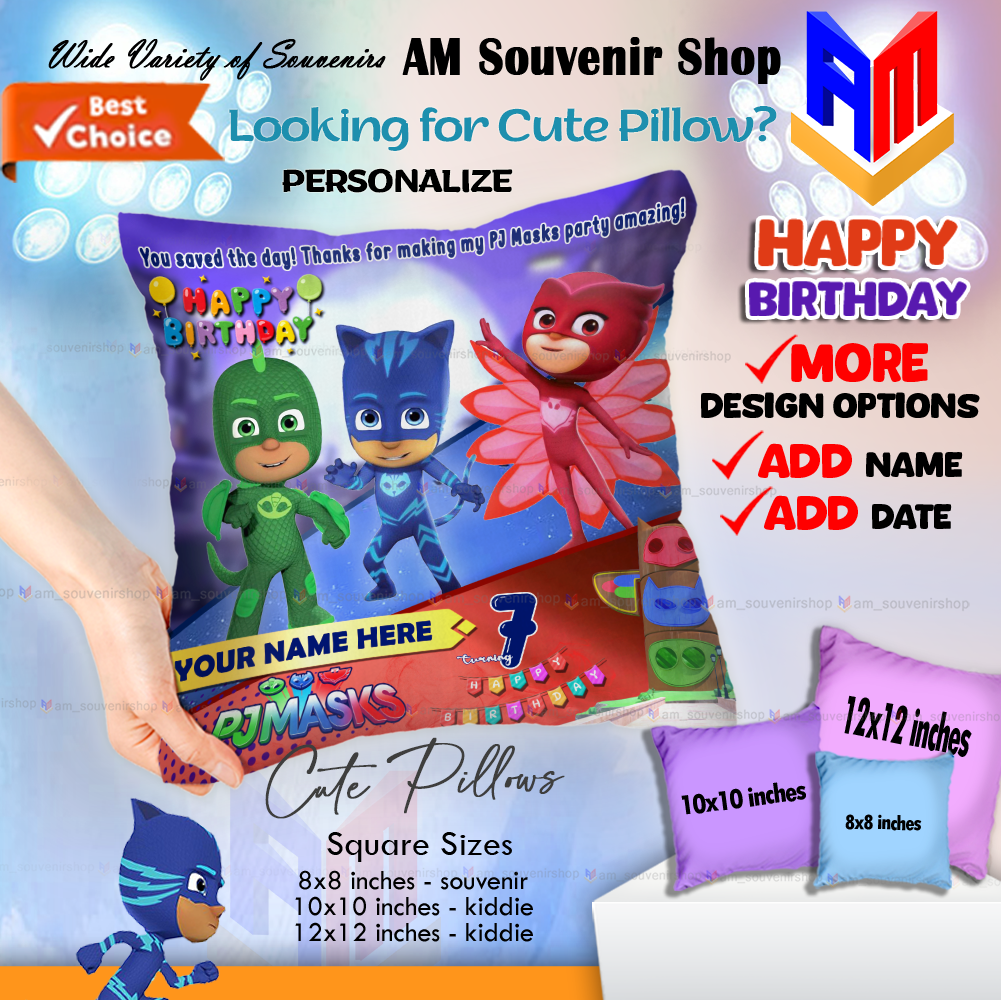 PJ Masks Themed Kids Pillow | Personalized Name or Photo | Soft Cuddly Birthday Party Favor Giveaway ???? - Image 3